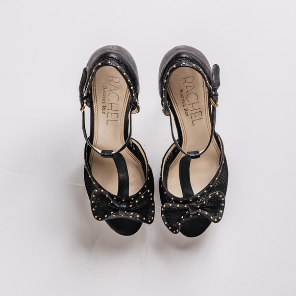 RACHEL Rachel Roy Shoes - Open toe high hell, with gold studs detail. RACHEL Rachel Roy Shoes - Open toe high hell, with gold studs detail.